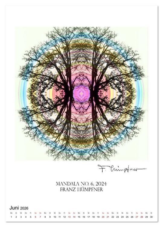 Produktbild: Mandala Artworks - Kunstkalender von Franz Huempfner (hochwertiger Premium Wandkalender 2026 DIN A2 hoch), Kunstdruck in Hochglanz