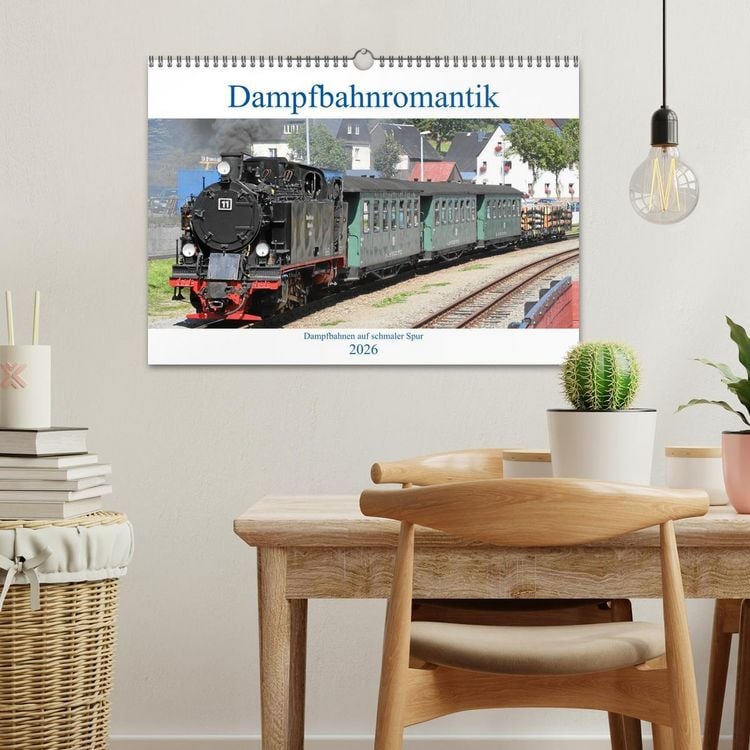 Produktbild: Dampfbahnromantik - Dampfbahnen auf schmaler Spur (Wandkalender 2026 DIN A3 quer), CALVENDO Monatskalender