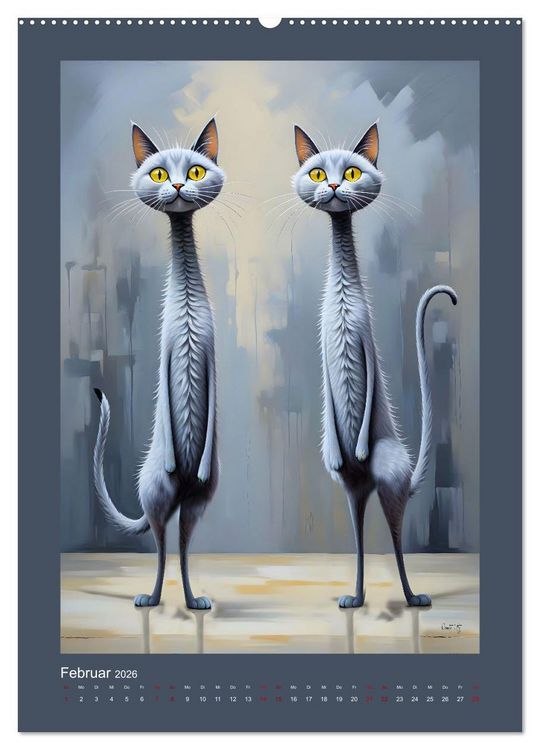 Produktbild: Buntes Katzenvolk (hochwertiger Premium Wandkalender 2026 DIN A2 hoch), Kunstdruck in Hochglanz