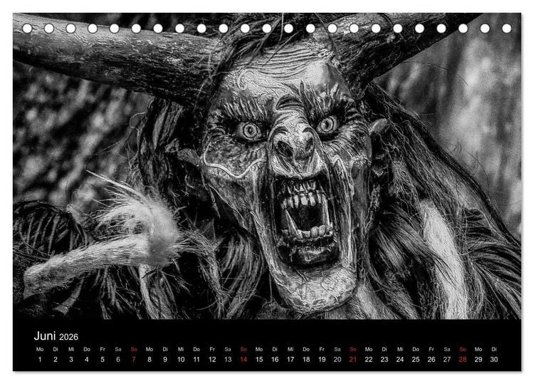 Produktbild: Perchten und Krampusse im Voralpenland (Tischkalender 2026 DIN A5 quer), CALVENDO Monatskalender