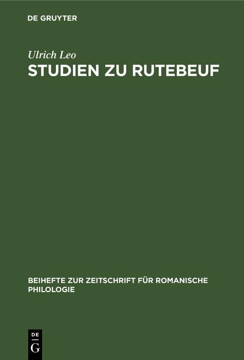 Produktbild: Studien zu Rutebeuf