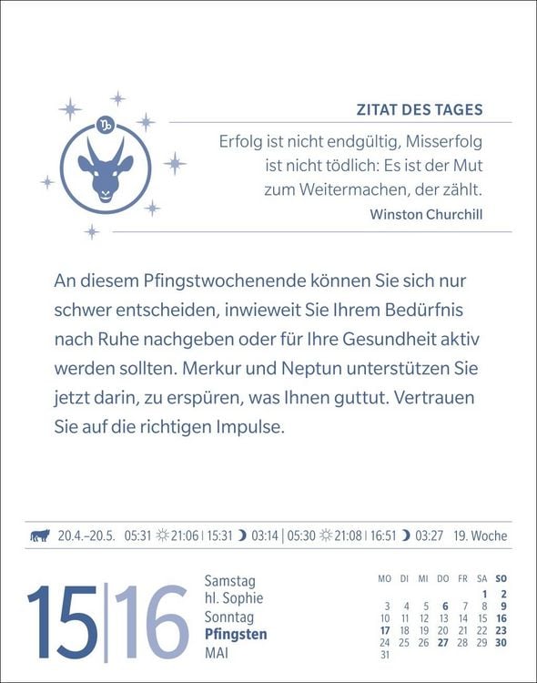 Produktbild: Steinbock Sternzeichenkalender 2027 - Tagesabrei&szlig;kalender - Ihr Horoskop f&uuml;r jeden Tag