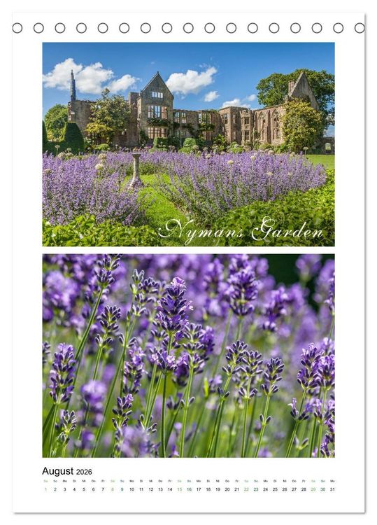 Produktbild: Gartenparadiese in England (Tischkalender 2026 DIN A5 hoch), CALVENDO Monatskalender