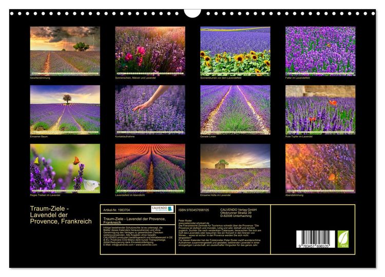 Produktbild: Traum-Ziele - Lavendel der Provence, Frankreich (Wandkalender 2026 DIN A3 quer), CALVENDO Monatskalender