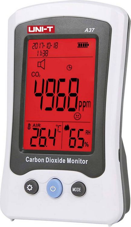 Produktbild: Uni-T A37 Kohlendioxid-Messger&auml;t mit Temperaturmessfunktion
