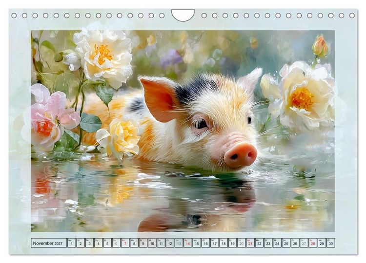 Produktbild: Mini-Schweinchen. Herzensbrecher im Garten (Wandkalender 2027 DIN A4 quer), CALVENDO Monatskalender