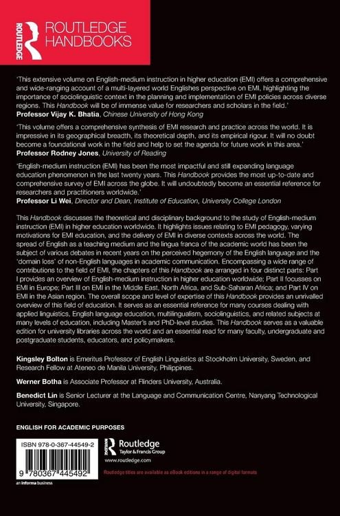 Produktbild: The Routledge Handbook of English-Medium Instruction in Higher Education