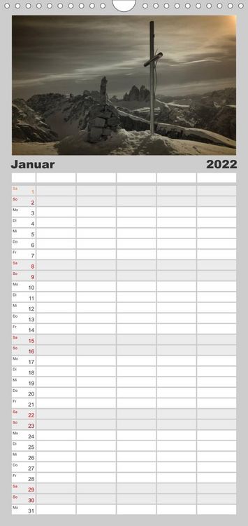 Produktbild: Drei Zinnen - S&uuml;dtirols Wahrzeichen - Familienplaner hoch (Wandkalender 2022 , 21 cm x 45 cm, hoch)
