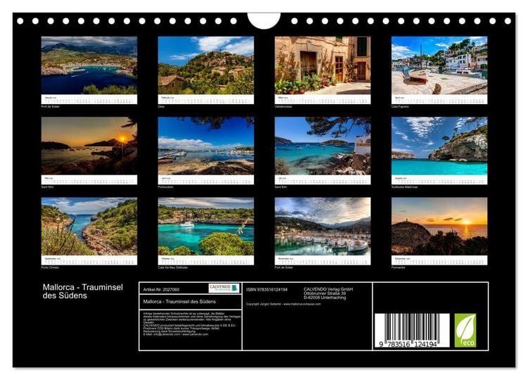 Produktbild: Mallorca - Trauminsel des S&uuml;dens (Wandkalender 2026 DIN A4 quer), CALVENDO Monatskalender