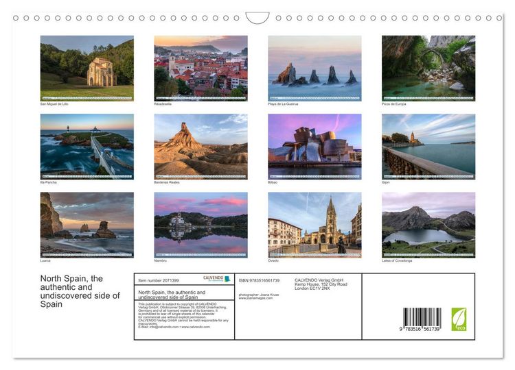 Produktbild: North Spain, the authentic and undiscovered side of Spain (Wall Calendar 2026 DIN A3 landscape), CALVENDO 12 Month Wall Calendar