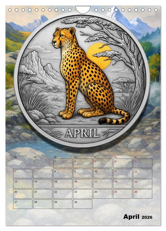 Produktbild: Katzenadel in Silber (Wandkalender 2026 DIN A4 hoch), CALVENDO Monatskalender