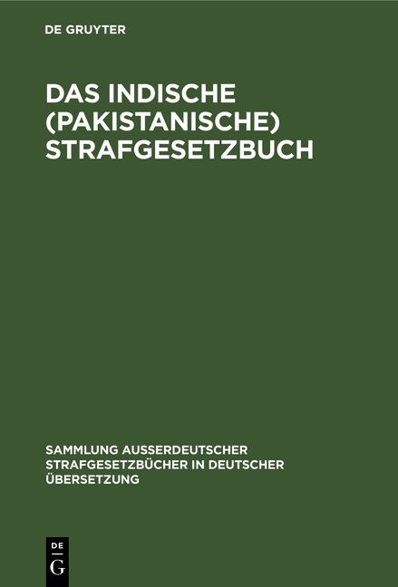 Produktbild: Das Indische (pakistanische) Strafgesetzbuch