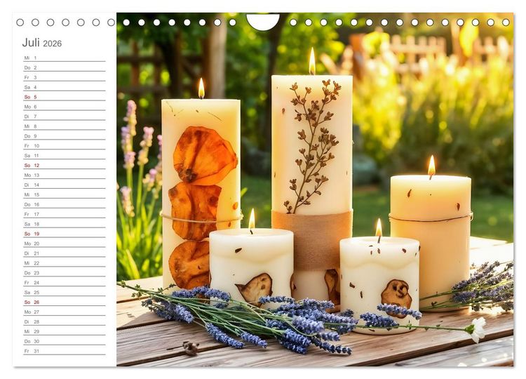 Produktbild: Kerzenpoesie - Romantische Kerzenkunst in stimmungsvollen Szenen (Wandkalender 2026 DIN A4 quer), CALVENDO Monatskalender