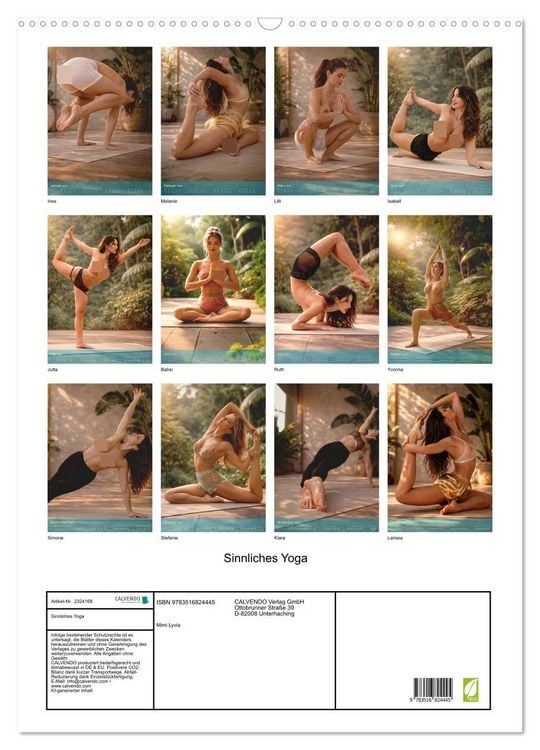 Produktbild: Sinnliches Yoga (Wandkalender 2027 DIN A2 hoch), CALVENDO Monatskalender
