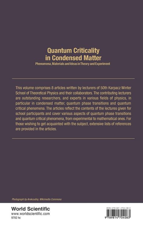 Produktbild: Quantum Criticality in Condensed Matter
