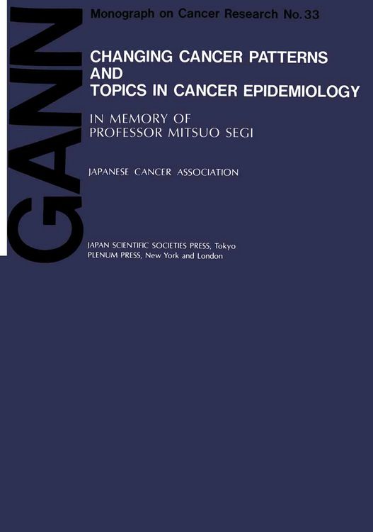 Produktbild: Changing Cancer Patterns and Topics in Cancer Epidemiology