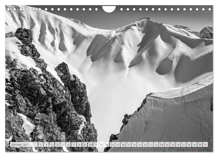 Produktbild: Bergpixels Schwarz-Wei&szlig;e Gebirgstr&auml;ume (Wandkalender 2027 DIN A4 quer), CALVENDO Monatskalender