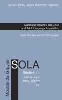 Produktbild: Minimalist Inquiries into Child and Adult Language Acquisition