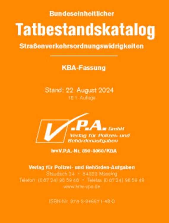 Produktbild: Bundeseinheitlicher Tatbestandskatalog KBA-Langfassung, gebunden