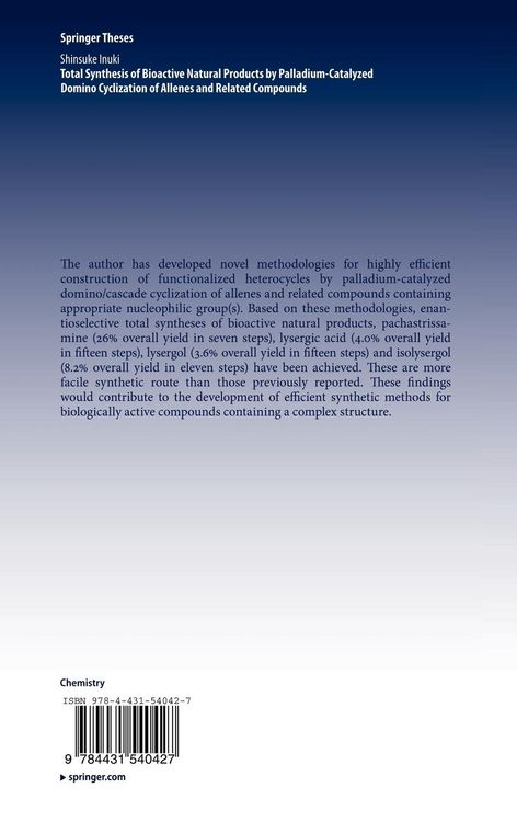 Produktbild: Total Synthesis of Bioactive Natural Products by Palladium-Catalyzed Domino Cyclization of Allenes and Related Compounds