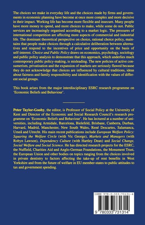 Produktbild: Choice and Public Policy