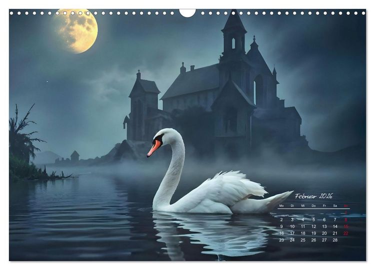 Produktbild: Schattenkuss - Tiere in den Armen der Nacht (Wandkalender 2026 DIN A3 quer), CALVENDO Monatskalender