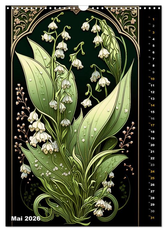 Produktbild: Jugendstil Blumen (Wandkalender 2026 DIN A3 hoch), CALVENDO Monatskalender