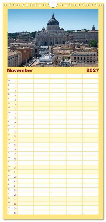 Produktbild: Familienplaner 2027 - San Pietro - Petersplatz und Petersdom mit 5 Spalten (Wandkalender, 21 x 45 cm) CALVENDO