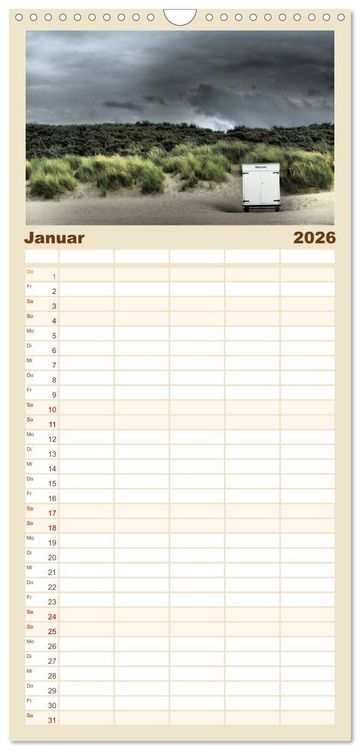 Produktbild: Familienplaner 2026 - Zeeland mit 5 Spalten (Wandkalender, 21 x 45 cm) CALVENDO