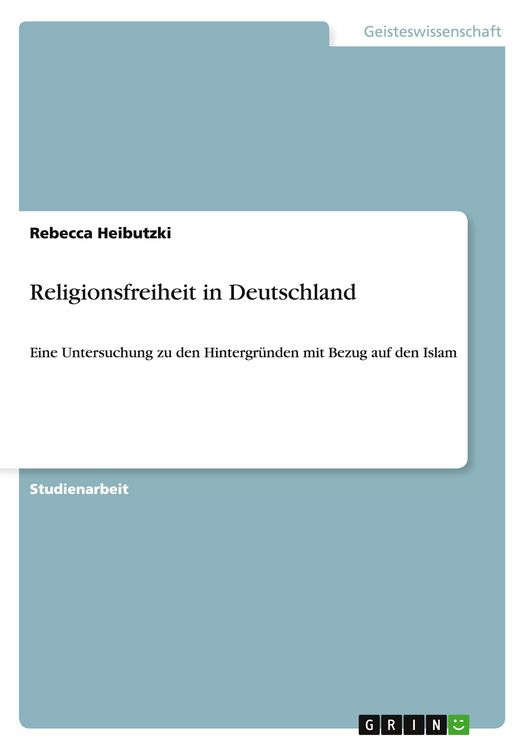 Produktbild: Religionsfreiheit in Deutschland