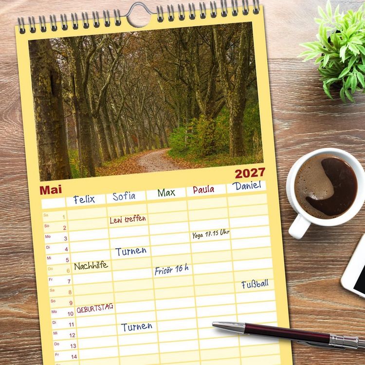 Produktbild: Familienplaner 2027 - Herbst rund um den Bodensee mit 5 Spalten (Wandkalender, 21 x 45 cm) CALVENDO