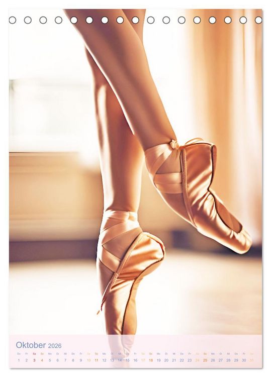 Produktbild: Mit Tutu und Spitzenschuhen Impressionen aus dem Ballett (Tischkalender 2026 DIN A5 hoch), CALVENDO Monatskalender