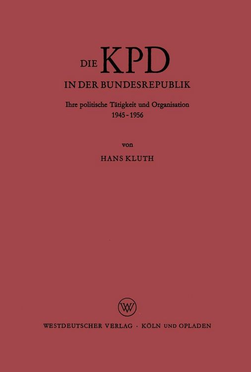 Produktbild: Die KPD in der Bundesrepublik