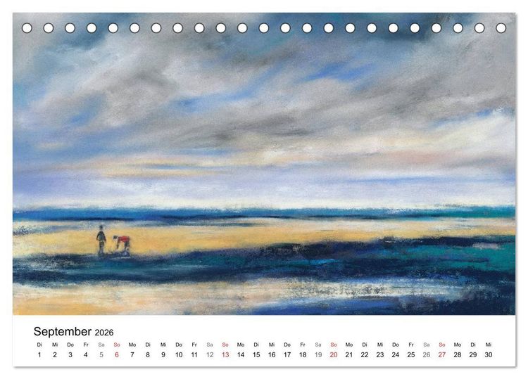 Produktbild: Das Meer in Pastellkreide (Tischkalender 2026 DIN A5 quer), CALVENDO Monatskalender