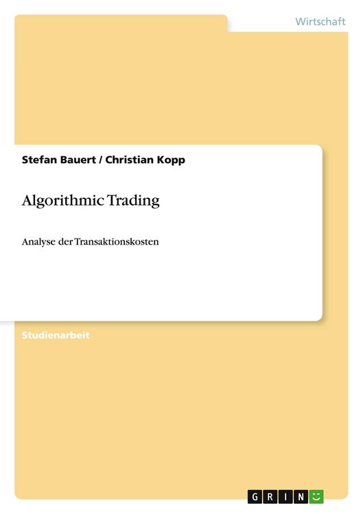 Produktbild: Algorithmic Trading