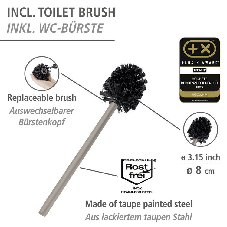 Produktbild: Stand WC-Garnitur Mod. Rivalta Taupe, Platte aus Sicherheitsglas