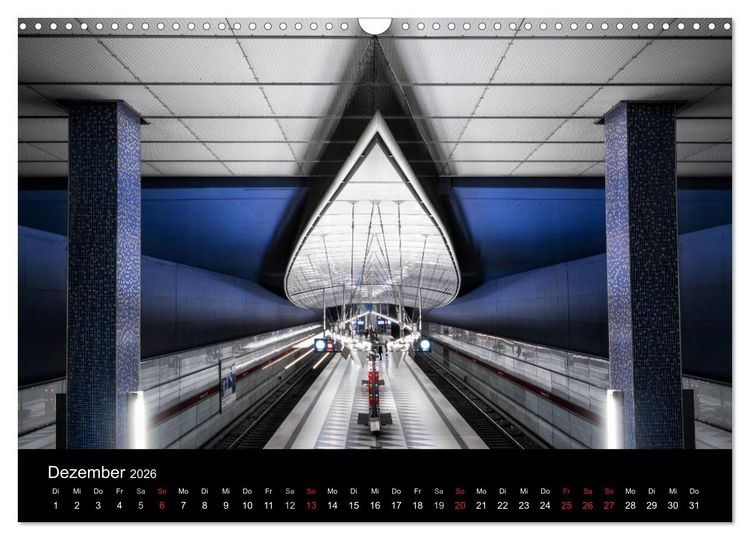 Produktbild: MetroMUC, Stationen im Untergrund M&uuml;nchens (Wandkalender 2026 DIN A3 quer), CALVENDO Monatskalender