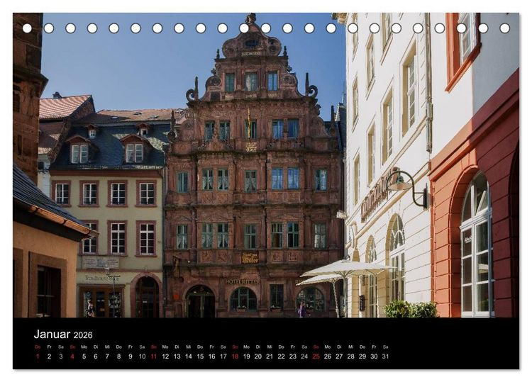 Produktbild: Heidelberger Stadtansichten (Tischkalender 2026 DIN A5 quer), CALVENDO Monatskalender