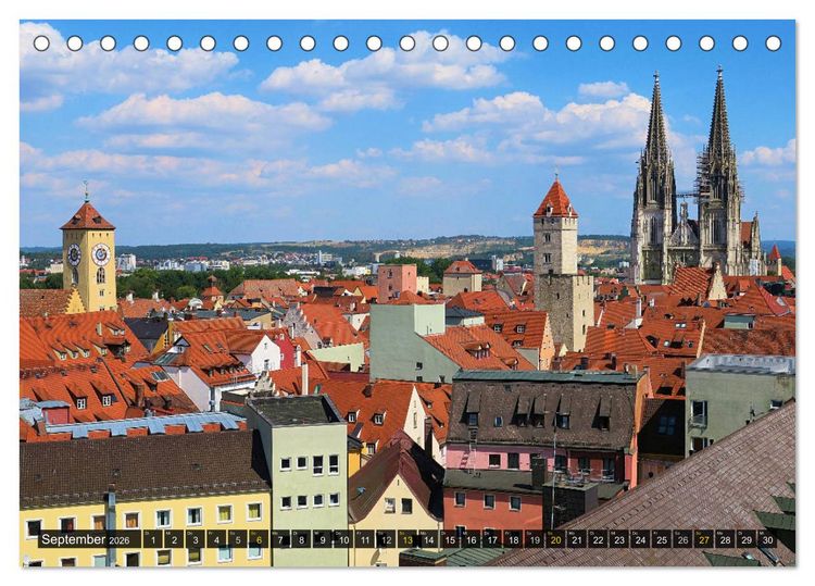 Produktbild: REGENSBURG - Impressionen (Tischkalender 2026 DIN A5 quer), CALVENDO Monatskalender