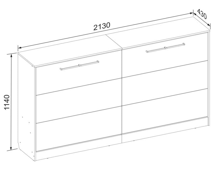 Produktbild: Schrankbett, Wandklappbett Lattenrost 90x200 cm
