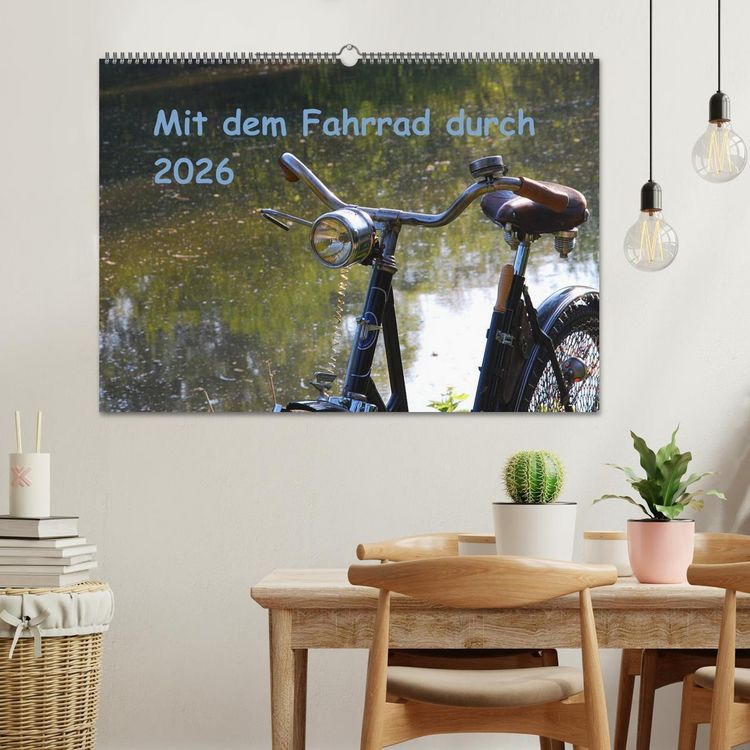 Produktbild: Mit dem Fahrrad durch 2026 (Wandkalender 2026 DIN A2 quer), CALVENDO Monatskalender