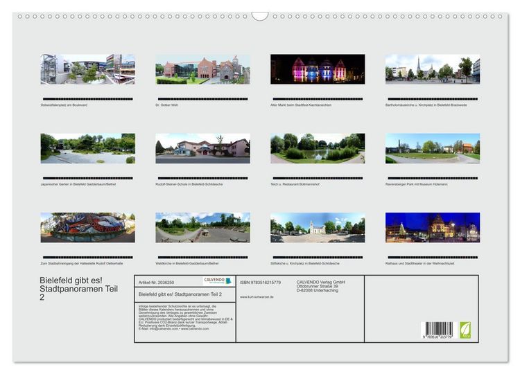 Produktbild: Bielefeld gibt es! Stadtpanoramen Teil 2 (Wandkalender 2026 DIN A2 quer), CALVENDO Monatskalender