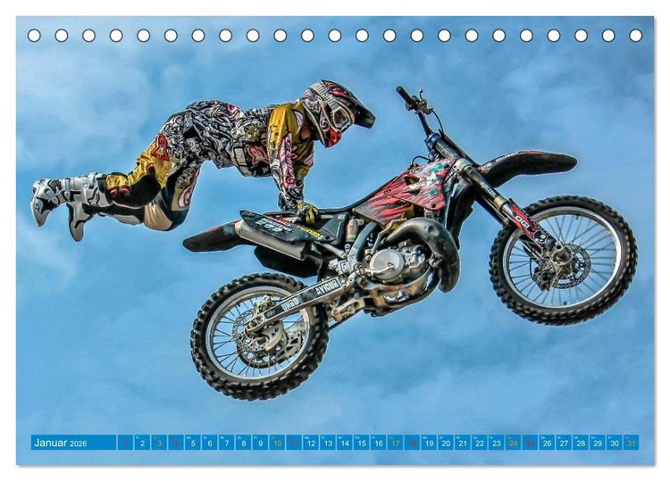 Produktbild: Motocross - mit vollem Risiko (Tischkalender 2026 DIN A5 quer), CALVENDO Monatskalender