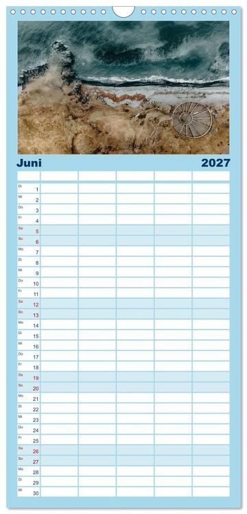 Produktbild: Familienplaner 2027 - Island - Rundreise im Oktober mit 5 Spalten (Wandkalender, 21 x 45 cm) CALVENDO