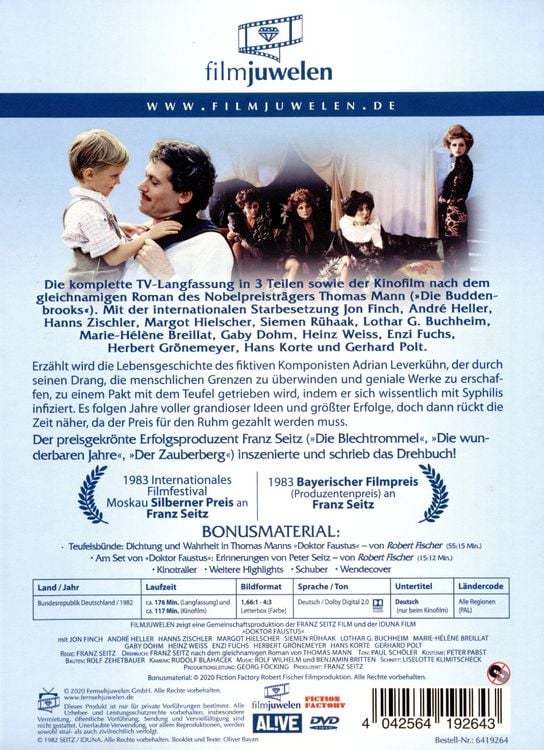 Produktbild: Thomas Mann: Doktor Faustus - Der komplette Dreiteiler (Extended Version/Langfassung) - Fernsehjuwelen [2 DVDs]