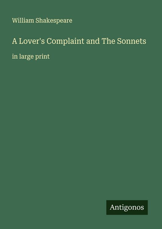 Produktbild: A Lover's Complaint and The Sonnets