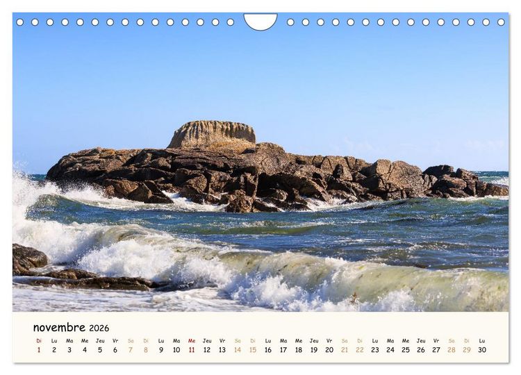 Produktbild: Rochers et mer (Calendrier mural 2026 DIN A4 vertical), CALVENDO calendrier mensuel