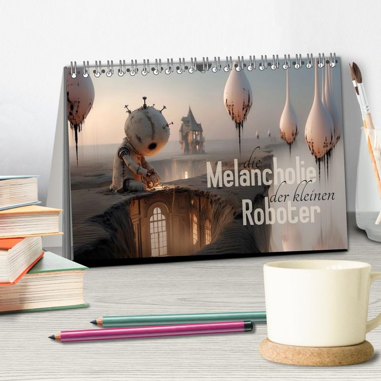 Produktbild: Die Melancholie der kleinen Roboter (Tischkalender 2026 DIN A5 quer), CALVENDO Monatskalender