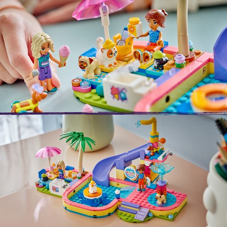 Produktbild: LEGO Friends 42676 Lustiger Tag im Wasserpark, Bauset mit 2 Spielfiguren und 4 Spielzeugtieren