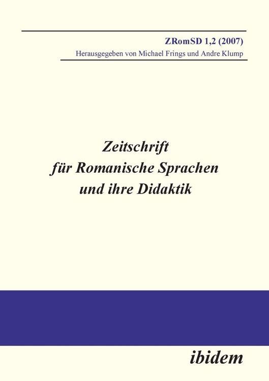 Produktbild: Zeitschrift f&uuml;r Romanische Sprachen und ihre Didaktik. Heft
